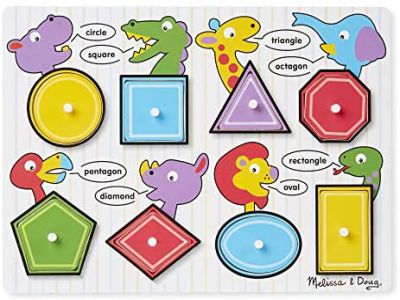 Melissa & Doug Shapes Wooden Peg Puzzle 